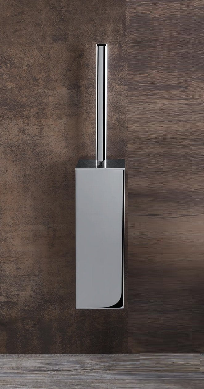 Colombo Design Lulu Porta Scopino A Parete In Abs Cromo in lucido e cromato montato a parete, vista del design e della...