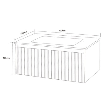 Mobile bagno 90x48 Madrid cannettato un cassetto quercia con lavabo