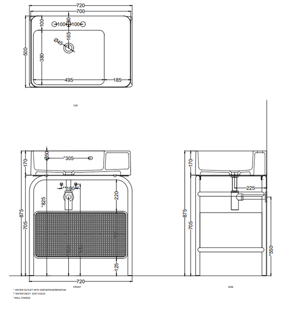 Ceramica Cielo Marcel 72x50 Mobile Bagno Nero Matt a Pavimento con cassetto In Frassino