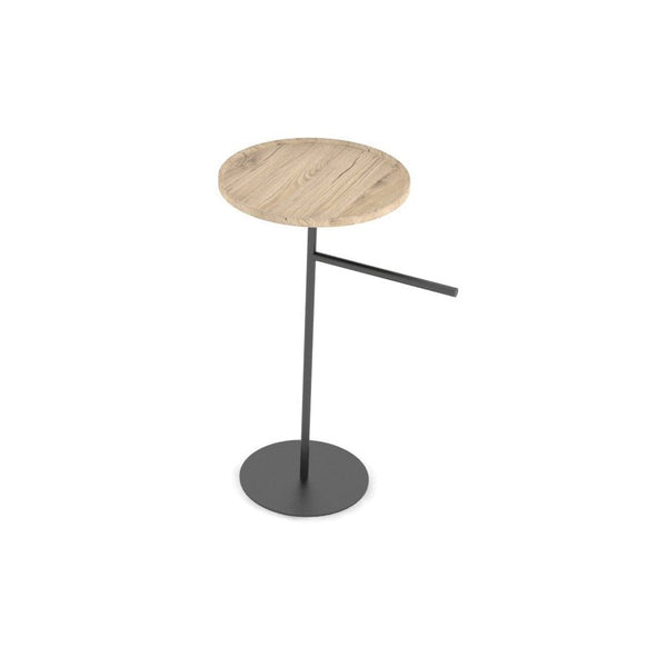 Colavene Mammolo portasciugamani a pavimento con piano portaoggetti in legno di castagno  e acciaio inox nero matt