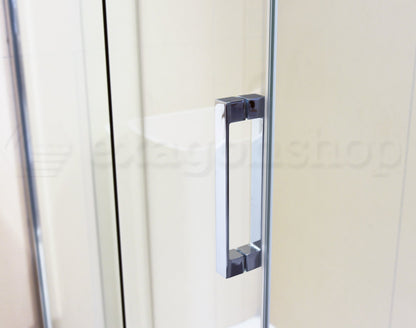 Box doccia 160 nicchia  ante scorrevoli reversibile vetro temperato trasparente H 195 profilo cromo Marsiglia