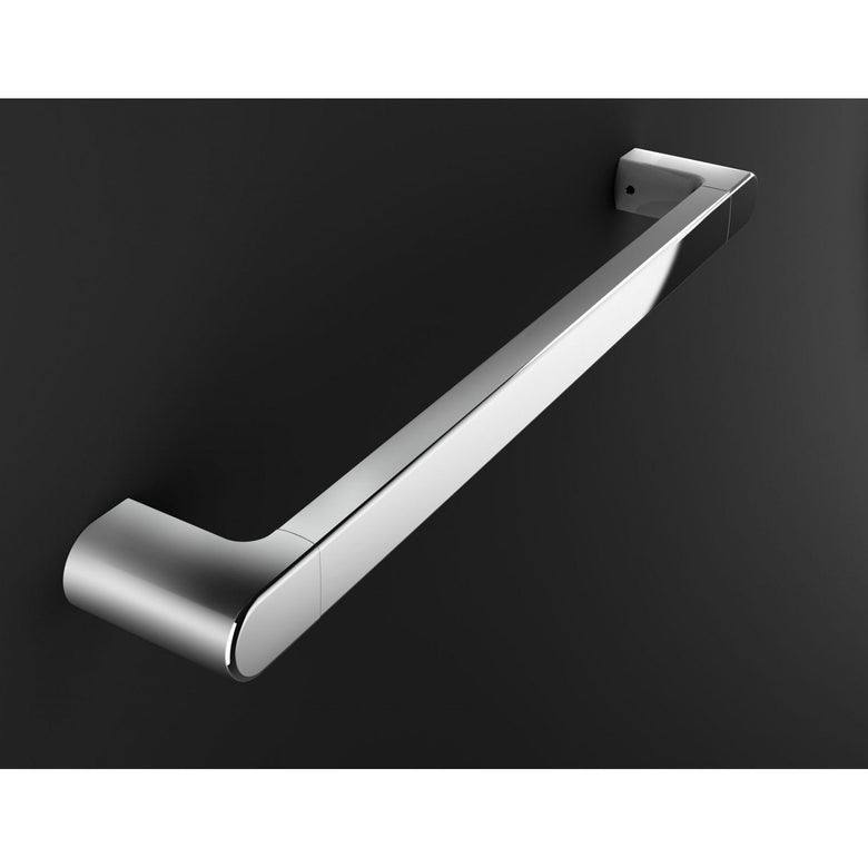 koh-i-noor maniglione di sicurezza 50 cm in acciaio inox Cromo Lucido montato a parete, vista del design e della finitura...