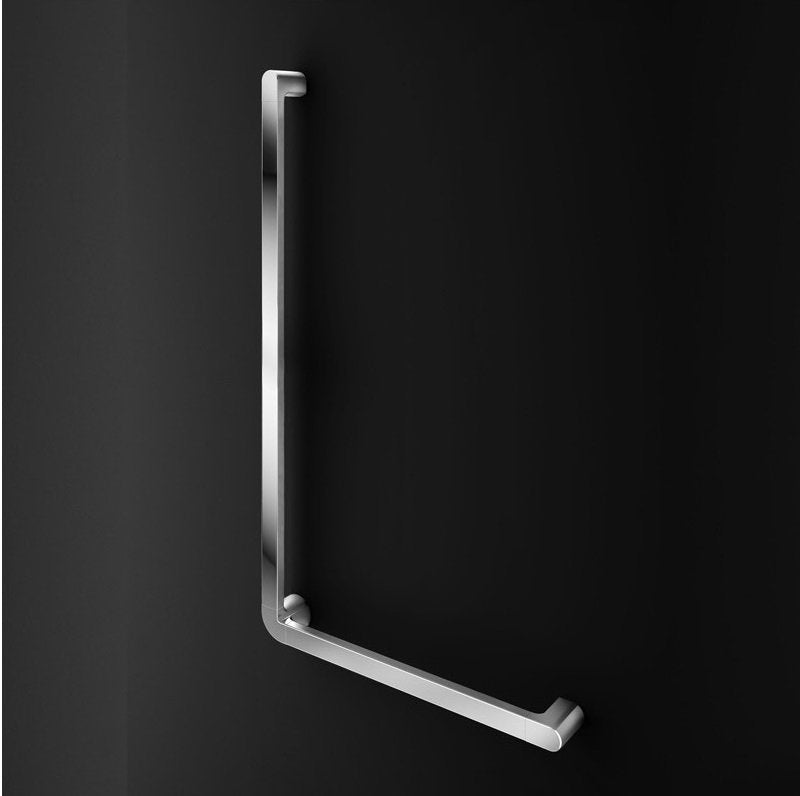 Koh-i-noor maniglione di sicurezza 80x50 reversibile cromo in acciaio inox e cromato montato a parete, vista del design e...