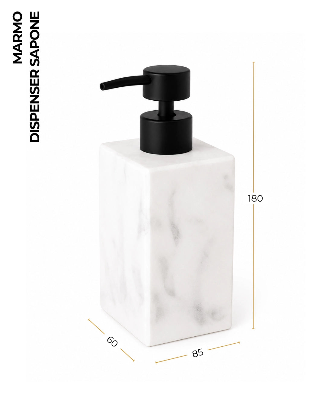 Dispenser sapone marmorizzato bianco Marmo