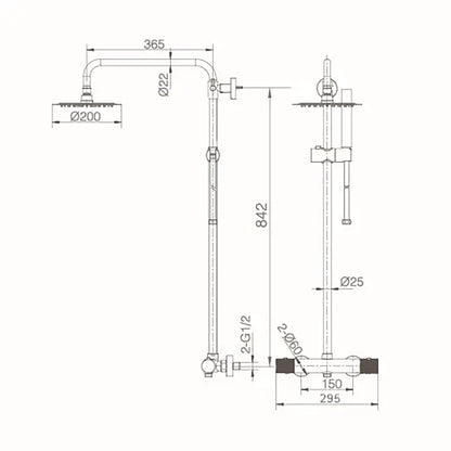 Colonna doccia Melin termostatica oro rosa spazzolato