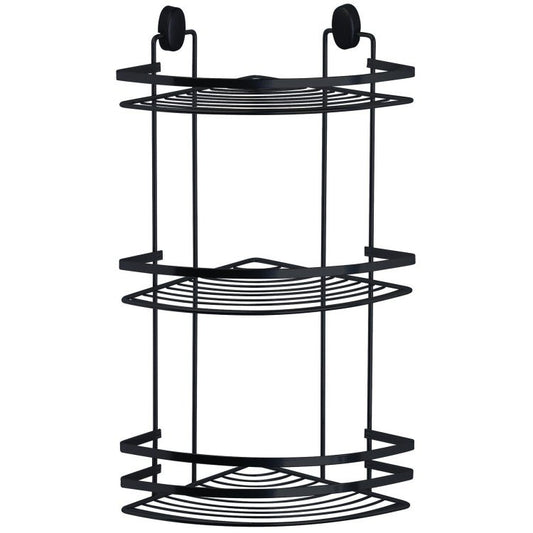 Griglia angolare vasca doccia 3 ripiani in acciaio nero Cover Black
