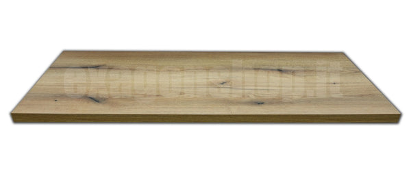 Mensola per lavabo d'appoggio 120x46 senza foro senza staffe effetto legno Rovere naturale