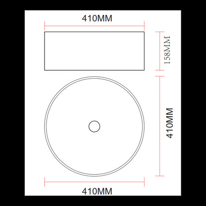 Mensola 90x50 con lavabo tondo 41 cm da appoggio in nobilitato Olmo