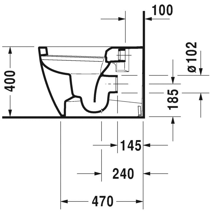 Vaso a Pavimento 37x60 con Sedile Rallentato Bianco Me, vista frontale su sfondo bianco