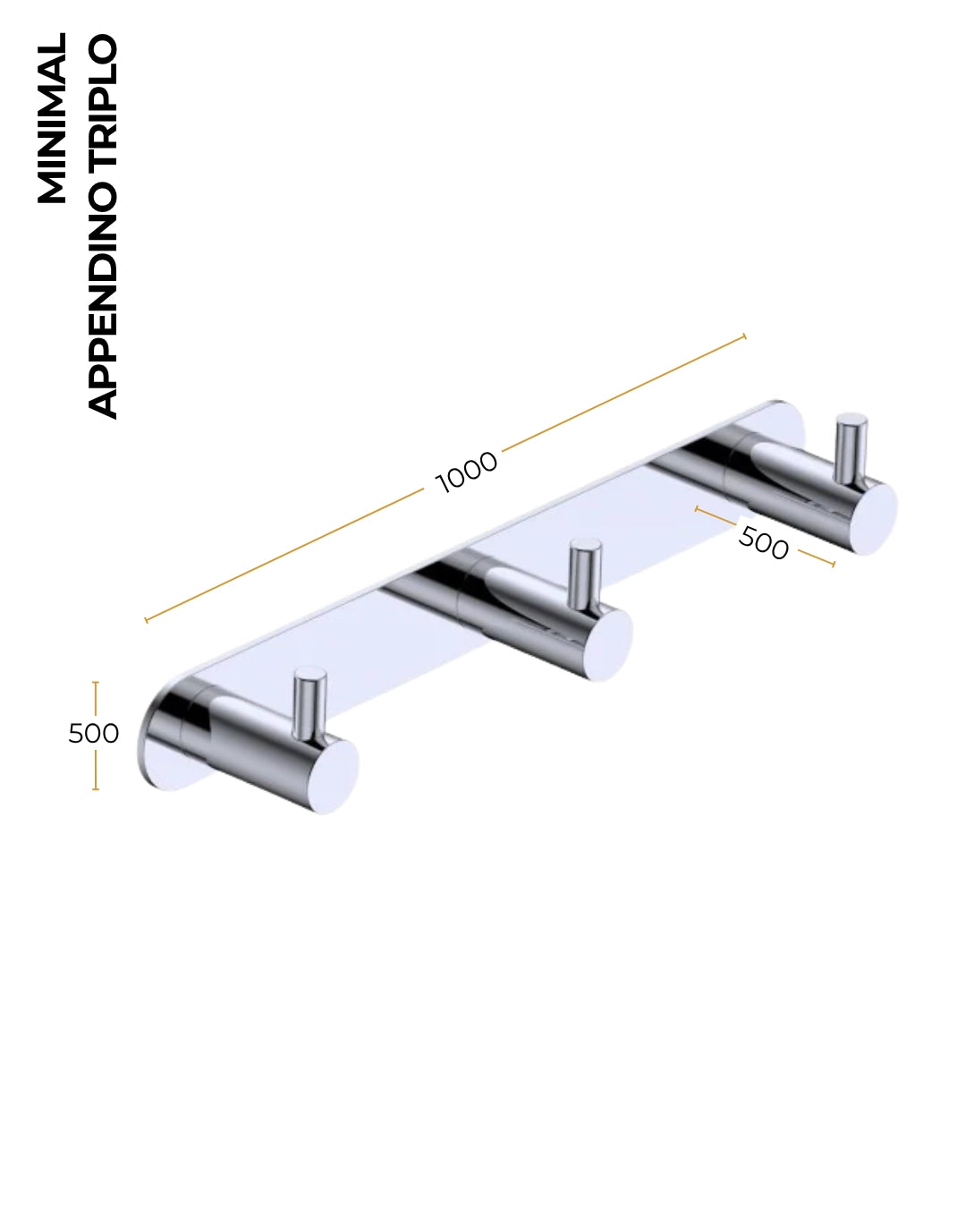 Appendino bagno triplo cromo Minimal