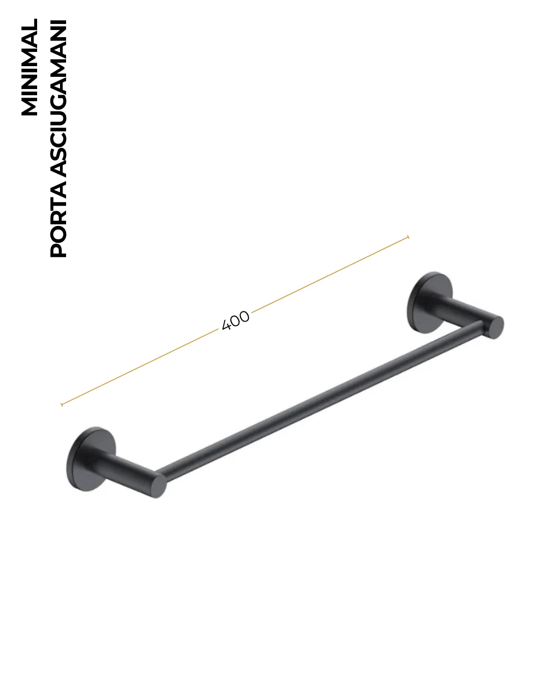 Portasciugamani 40 cm nichel spazzolato Minimal