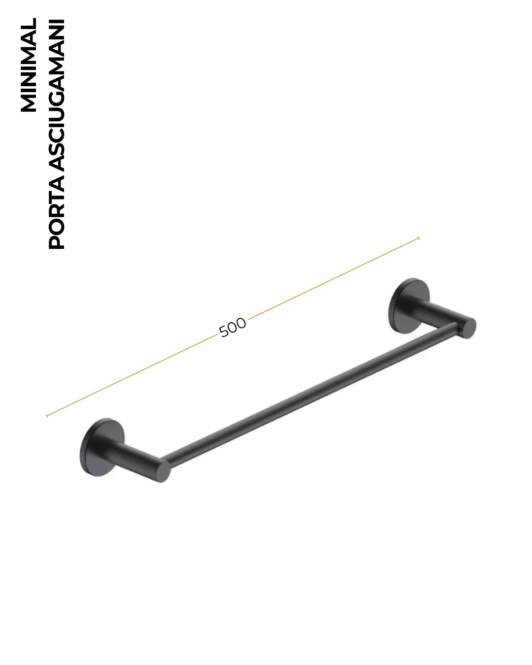 Portasciugamani 50 cm nichel spazzolato Minimal