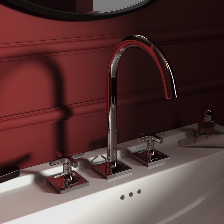 Ideal Standard Joy Neo Miscelatore lavabo con asta Cromo Lucido, vista frontale su sfondo bianco