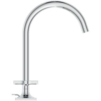 Ideal Standard Joy Neo Miscelatore lavabo con asta Cromo Lucido ambientato su piano bagno con accessori