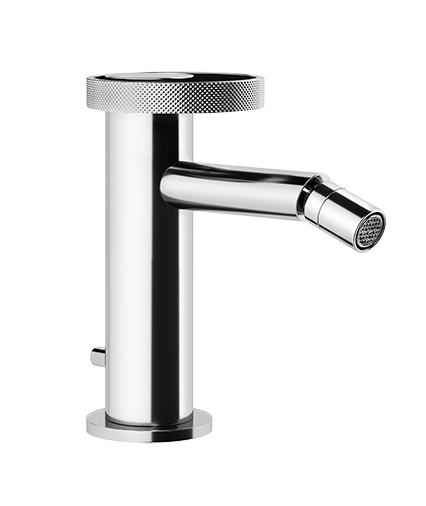 Miscelatore bidet monocomando cromo Anello Gessi Cromo Lucido, dettaglio ravvicinato della finitura e del marchio