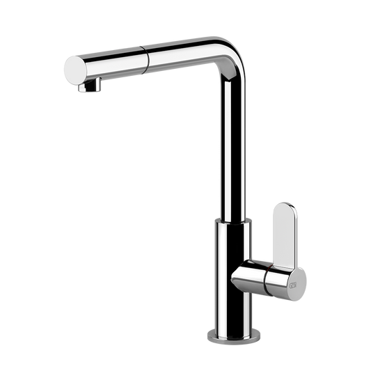 Miscelatore Cucina Monocomando Con Canna Girevole Doccetta Estraibile Mono Getto Cromo Helium 50103 Gessi