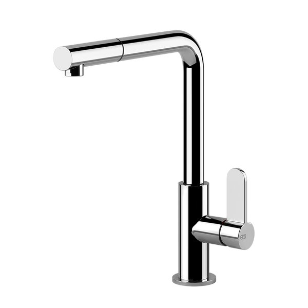 Miscelatore Cucina Monocomando Con Canna Girevole Doccetta Estraibile Mono Getto Cromo Helium 50103 Gessi