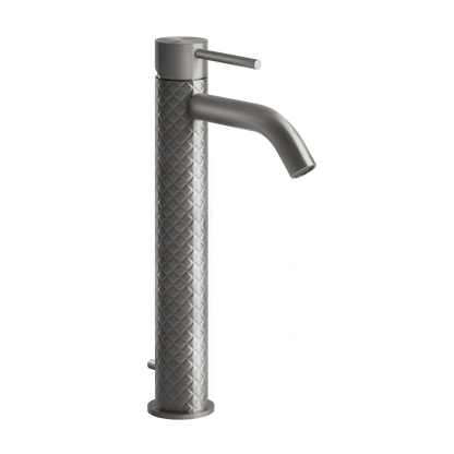 Gessi Intreccio Miscelatore lavabo alto bocca corta con scarico steel brushed 54104