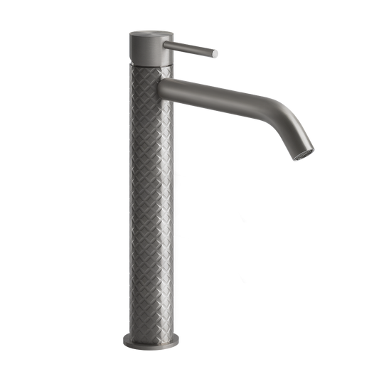 Gessi Intreccio Miscelatore lavabo alto bocca lunga per ciotola senza scarico Steel brushed 54106
