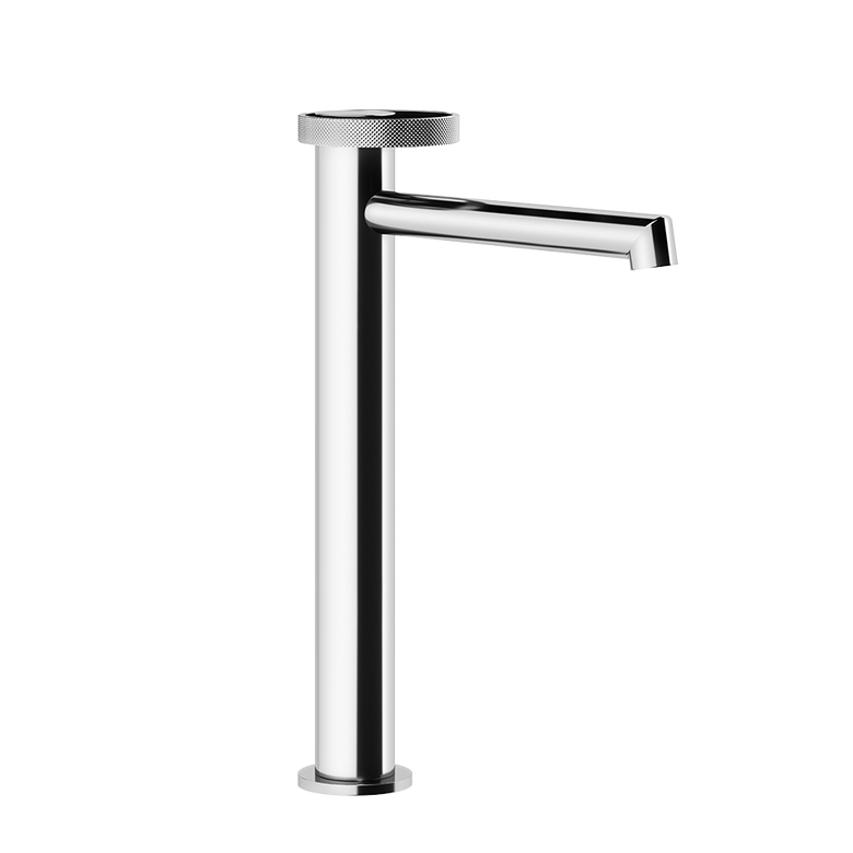 Gessi Anello Miscelatore Lavabo Alto Bocca Lunga Senza ambientato su piano bagno con accessori