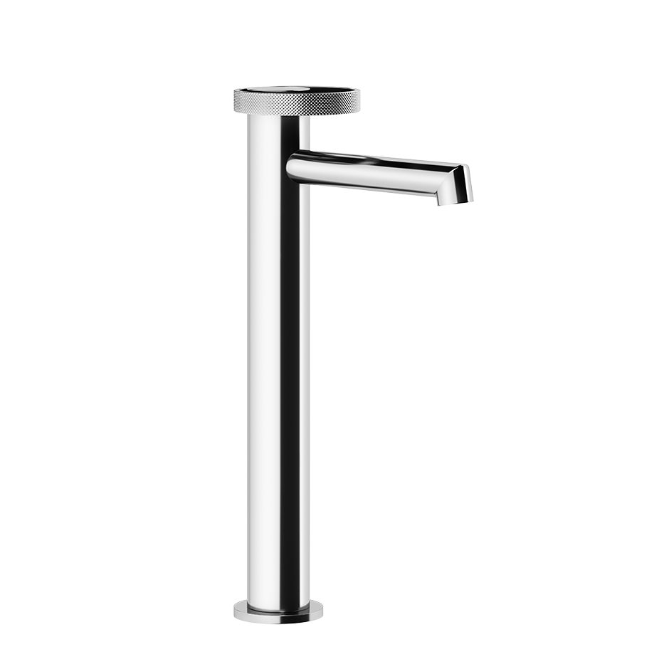 Gessi anello Miscelatore lavabo alto con bocca corta senza Cromato ambientato su piano bagno con accessori