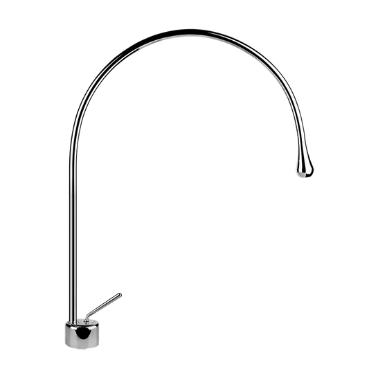 Miscelatore lavabo bocca lunga curva senza scarico cromo goccia 33804 Gessi
