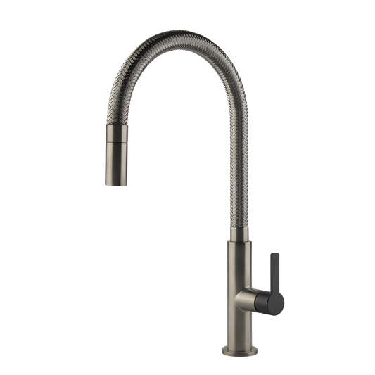 Miscelatore lavello cucina con canna girevole e doccetta doppio getto estraibile finox 149 Mesh Tapware 60003 Gessi