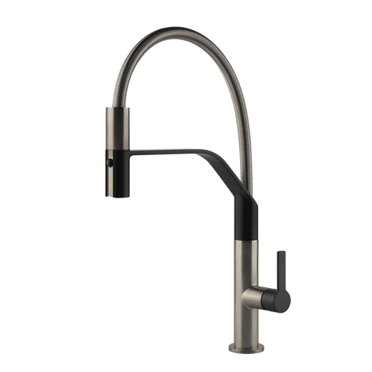 Miscelatore lavello cucina semi pro orientabile con doccetta doppio getto estraibile finox 149 Mesh Tapware 60005 Gessi