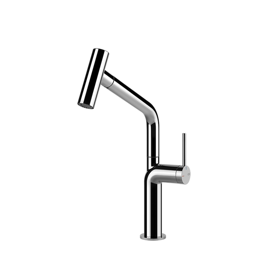 Miscelatore lavello monocomando con canna girevole e doccetta estraibile doppio getto cromo tapware 60313 gessi