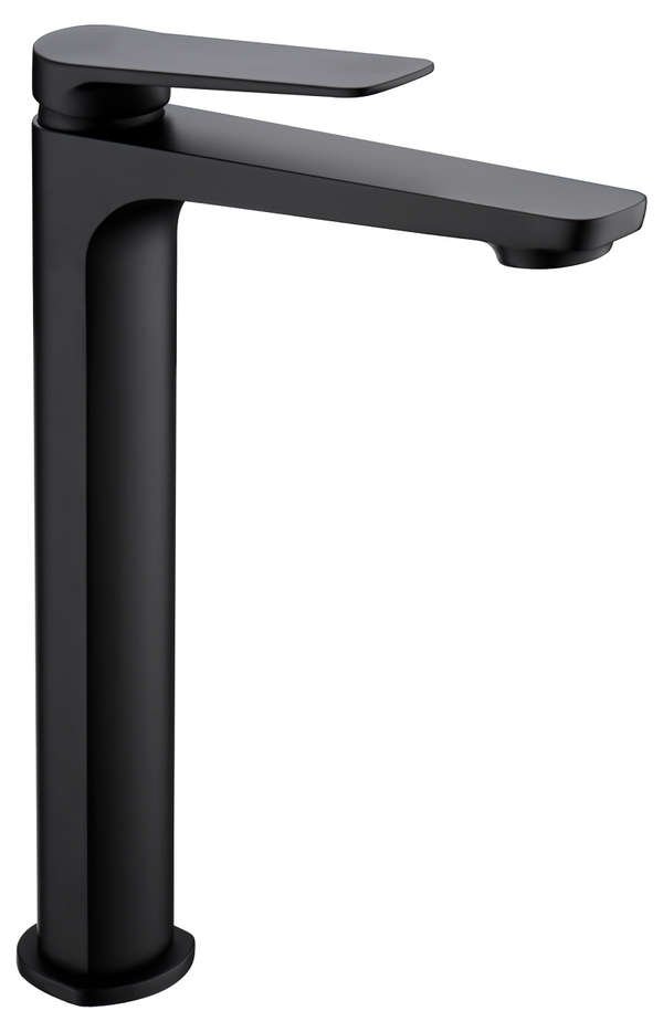 Miscelatore monocomando alto per lavabo senza scarico in ottone nero opaco momo