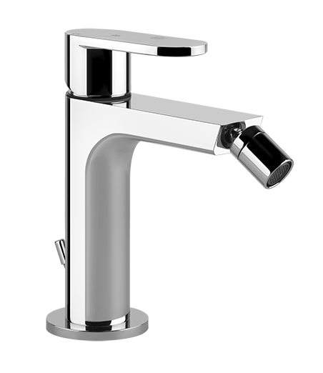 Emporio Gessi Via Bagutta Miscelatore Bidet con Piletta, dettaglio ravvicinato della finitura e del marchio