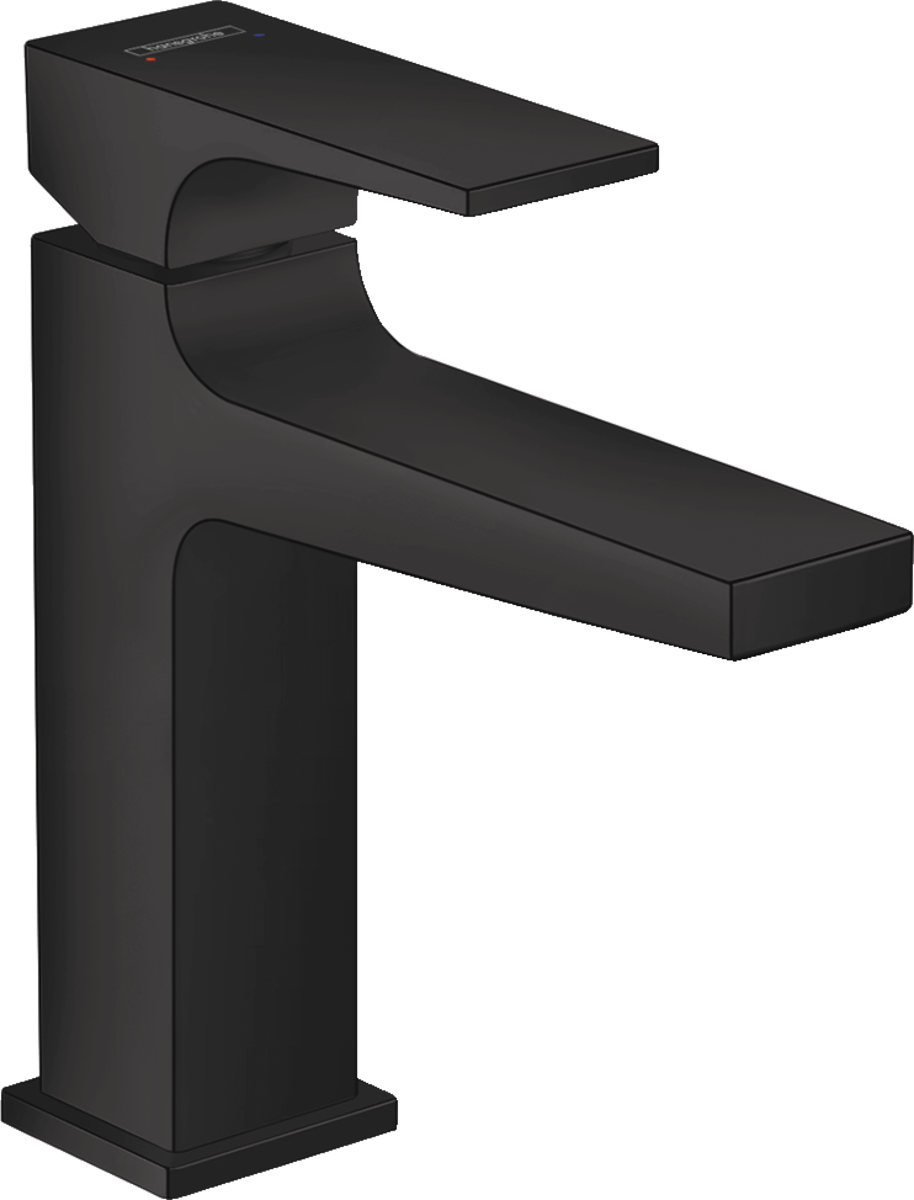 Hansgrohe Metropol Miscelatore lavabo 110 con piletta push visto dall'alto con scarico e interno visibili