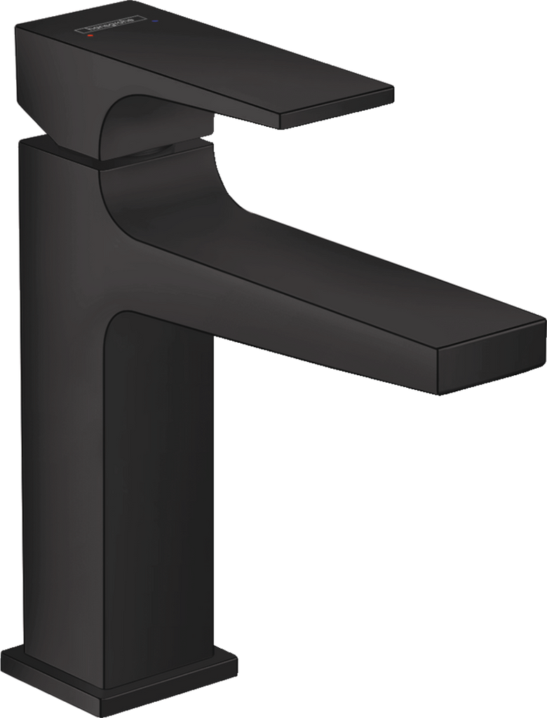 Hansgrohe Metropol Miscelatore lavabo 110 con piletta push visto dall'alto con scarico e interno visibili