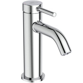 Ideal Standard Ceraline Nuovo Miscelatore Lavabo Alto Cromo Cromo Lucido, vista frontale su sfondo bianco