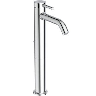 Ideal Standard Ceraline Miscelatore Monocomando Lavabo Alto Cromo Lucido, vista frontale su sfondo bianco
