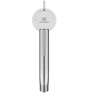 Ideal Standard Ceraline Miscelatore Monocomando Lavabo Alto Cromo Lucido visto dall'alto con scarico e interno visibili