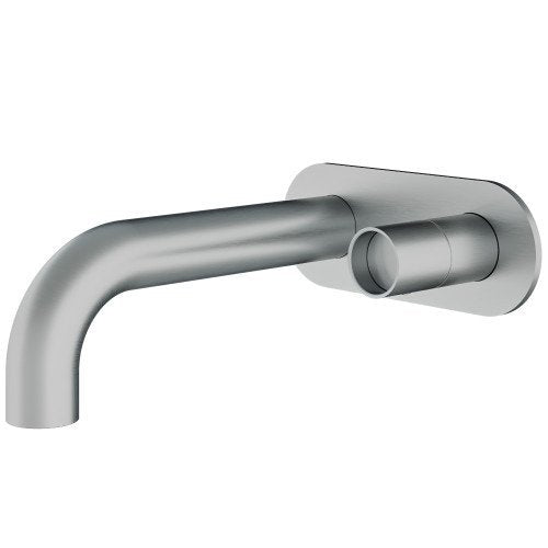 Treemme Watertube miscelatore lavabo incasso 220mm senza Acciaio, vista frontale su sfondo bianco - Rubinetterie Treemme