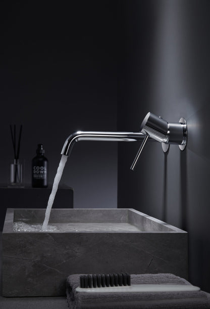 Miscelatore monocomando lavabo incasso a muro cromo Monza