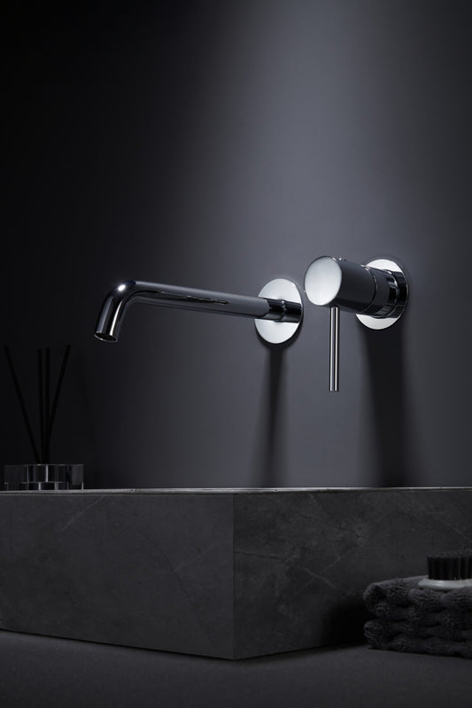 Miscelatore monocomando lavabo incasso a muro cromo Monza