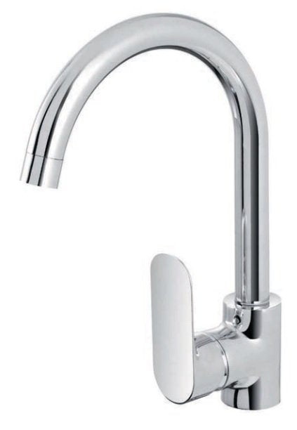 Miscelatore monocomando lavello canna alta ad ombrello tondo cromo Feridras