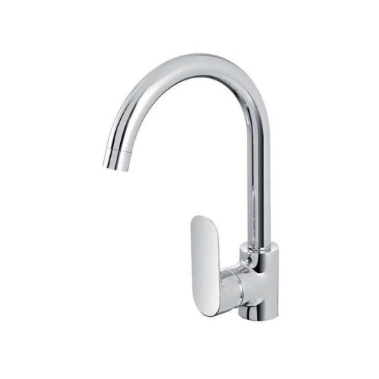 Miscelatore lavello cucina canna alta ad ombrello cromo