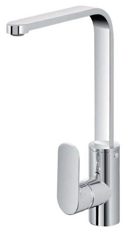 Miscelatore monocomando lavello canna alta quadra cromo Feridras