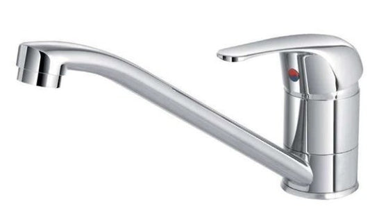 Miscelatore monocomando lavello cucina canna bassa cromo Feridras