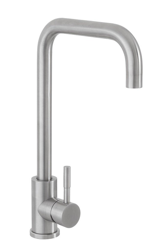 Miscelatore monocomando lavello cucina canna svedese in acciaio spazzolato kitchen feridras