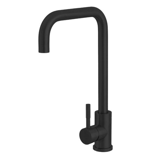Miscelatore monocomando lavello cucina canna svedese nero opaco kitchen feridras