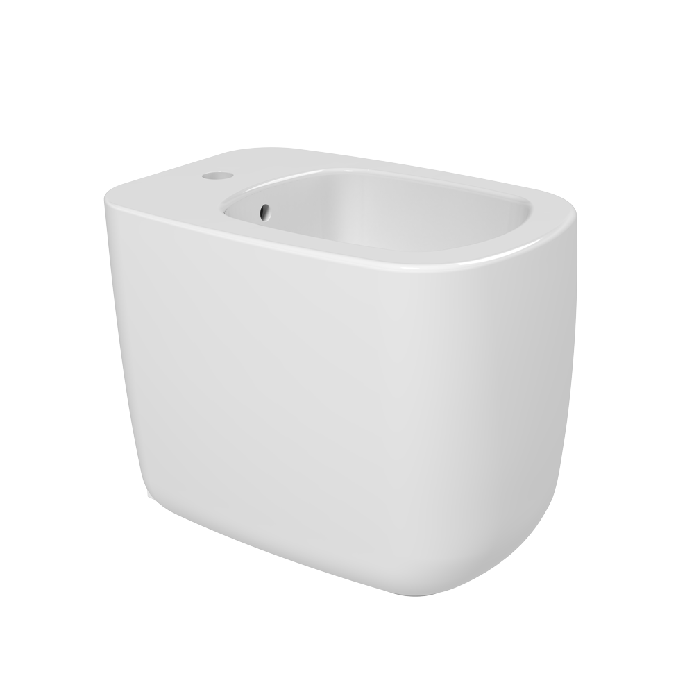 Ceramica Flaminia MonÃ² Bidet filo muro monoforo a ambientato su piano bagno con accessori