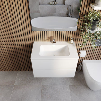 Mobile bagno 100x47 bianco lucido Atene con lavabo e specchio con lampada