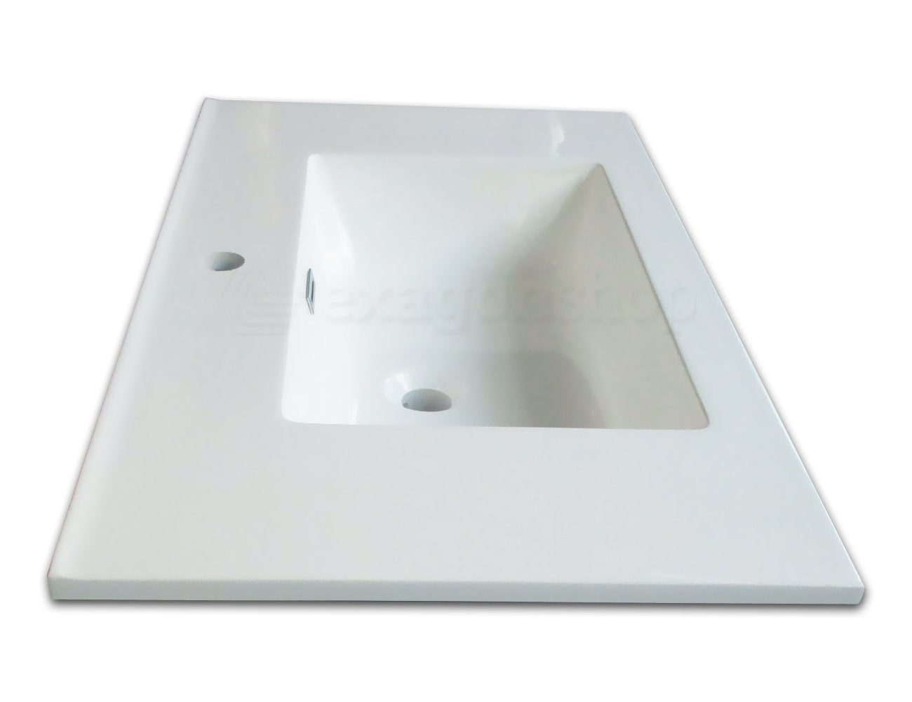 Mobile bagno blu marino 80x46 cannettato Urbino 2.0 con con lavabo e rubinetteria, vista frontale su sfondo neutro...