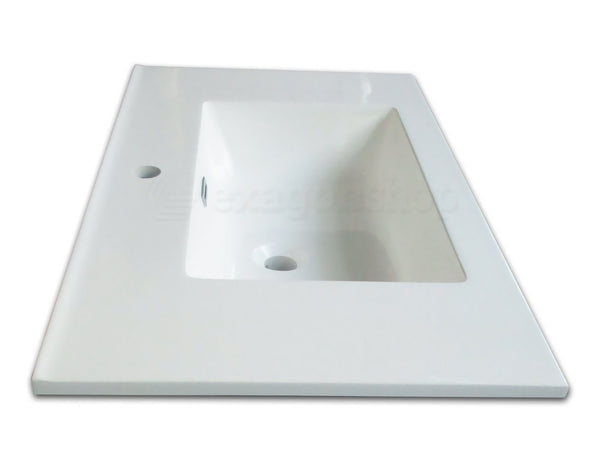 Mobile bagno beige 80x46 cannettato Urbino 2.0 con lavabo in resina e due cassetti