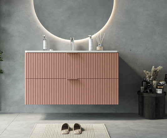 Mobile bagno cannettato rosa 102x47 lavabo in ceramica Teramo